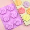 Intrigante Molde de jabón de aceite esencial hecho a mano con forma de panal de abeja, molde de silicona para pastel, molde DIY para pan de sándwich