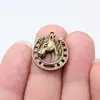 21X19Mm 2.3g Multicolor Accesorios para Joyería Hecha a Mano DIY Animales Lindos Herradura Cabeza de Caballo Colgante