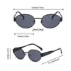Gafas de Sol Ovaladas con Montura Metálica Pequeña Para Mujer Moda Lujo Lentes Protección UV400 Gafas de Sol Vintage