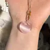 Colgante de Piedra Ojo de Gato con Cierre de Paz para Mujer, Collar de Calcedonia con Cierre Ruyi Multicolor, Nuevos Accesorios de Estilo Chino Nacional, Suministro Mayorista para Transmisión en Vivo