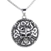 Comercio exterior joyería al por mayor acero inoxidable cráneo vikingo colgante para hombre collar con colgante de acero de titanio
