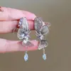 Pendientes de Borla de Mariposa Minimalistas de Personalidad Super Hada Estilo Francés con Sentido del Diseño, Pendientes de Exquisito Temperamento de Moda Estilo Socialité de Lujo Ligero