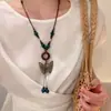 Nuevo Estilo Chino Estilo Étnico Zen Colgante Collar Cadena para Suéter de Mujer Collar Largo para Vacaciones Accesorios Bohemios