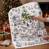 Manta de colorir Amazon transfronteiriça DIY para adultos e crianças, manta de fleece sherpa, manta de colorir para presentes de Natal