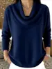 2026 Comércio Exterior Transfronteiriço Site Independente de Roupas Femininas Amazon Aliexpress Outono e Inverno Novos Tops e Suéteres de Cor Sólida com Manga Longa