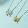 Colar de Diamante Brilhante Gota d'Água Fecho de Longevidade Pingente com Design de Olho de Gato Corrente para Clavícula Estilo Cool Acessórios Hanfu Tendência