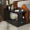 Armário Lateral Moderno Minimalista para Sofá, Mesa Lateral de Luxo Leve para Sala de Estar com Rodas, Armário Estreito Lateral Móvel para Armazenamento