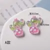 Fresa de juguete de lentejuelas transparente helada, dibujos animados, accesorios hechos a mano para bricolaje, pegamento de crema, resina, pequeños accesorios, materiales para pasador de pelo