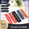 Fábrica atacado bordado chaveiro personalizado pequeno presente tecelagem chaveiro bagagem pingente bordado jóias personalização