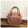 Bolso Retro Británico Verano 2025 Nuevo Bolso para Mujer Bolso de Hombro a Cuadros de Color Contrastante Bolso Cruzado Casual Estilo Universitario