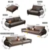 Sofá de tela estilo italiano, minimalista, con tecnología sin lavado, adecuado para salas de estar, apartamentos pequeños y propiedades de alquiler; diseño lineal, para uso doméstico, sofá de tela con estructura de madera