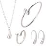 Nueva Calidad en stock Collar de Plata 925 Pulsera Aretes Anillo Traje de Joyería de Cuatro Piezas Cadena Clavicular Comercio Exterior