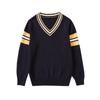 Suéter infantil Cuk suéter moda coreana casual pulôver gola V estilo acadêmico camisa de base uma geração de cabelo