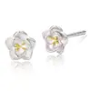Aretes de camelia para mujer, de moda y de lujo ligero, aretes florales de dos tonos, de nicho y sofisticados, versátiles y adecuados para regalar