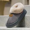 Zapatos de algodón para mujer para otoño e invierno, forrados de felpa y engrosados, material similar al ante, cálidos y adecuados para usar al aire libre, diseño de caña alta, cálidos y cómodos para uso en interiores, con talón cerrado