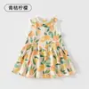 Vestido 100% Algodão para Bebês Meninas, Vestido Princesa Leve de Verão, Novo Estilo 2026, Fofo Doce, Vestido Regata sem Mangas para Recém-Nascidos