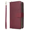 Funda de Cuero para Teléfono con Nueve Cremalleras, Modelo S26Ultra, S25Edge/S24 Plus, con Ranura para Tarjetas