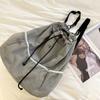 Mochila de Design de Nicho Feminina Bolsa de Lona de Nylon com Cordão Estudante Escolar Esportes Fitness Mochila Escolar Nova Tendência 2025