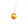 Collar de Gato de la Fortuna Estilo Antiguo Chapado en Oro de Color Duradero Rápido, Accesorios de Esmalte para Manualidades, Accesorios de Colgante de Gato de la Fortuna al por Mayor