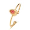 Anel Aberto Zircônia Colorida Gota d'Água, Versátil, Banhado a Ouro 18K Real, Não Desbota, Exquisito Anel Ajustável de Aço Inoxidável Estilo Francês