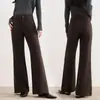 Elegantes pantalones de pierna ancha acampanados de cintura alta para mujer, nuevo estilo de otoño, adelgazantes, versátiles, pantalones casuales de campana fluidos