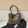 Bolso Tote de Gran Capacidad Estilo Retro Melanoid para Mujer Nuevo Otoño Estilo Coreano Relajado Bolso de Hombro de Cuero Suave Bolso de Axila