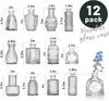 Juego de Jarrones Pequeños Decorativos de Vidrio Vintage Transparente Estilo Ins, Jarrón de Flores y Botella de Aromaterapia, El Más Vendido Transfronterizo con un Toque de Lujo