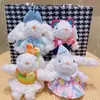 Celebridad de Internet Dibujo Animado Peluche Vestido de Princesa Conejo de Orejas Largas Llavero Conejo Disfrazado Lindo Colgante para Bolso Pequeño Regalo