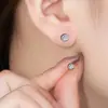 Pendientes Redondos de Plata Pura 999 con Cierre de Rosca, Pendientes de Plata Pura para Perforaciones, Pendientes de Plata Femeninos y de Alta Gama
