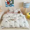 Estilo Ins A Terciopelo de Leche Cálido con forro polar Producto Único Funda de Edredón Funda de Almohada Otoño e Invierno Cubre Edredón Individual Doble Cama Suministros para la Parte Superior