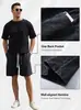 260g Transfronterizos de Peso Pesado Lavados Vintage para Hombre Verano Pantalones Cortos Algodón Puro Batik Lavado Ácido Holgados Estilo Retro Americano