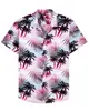 Camisa Casual de Manga Curta com Estampa Digital 3D de Elementos Havaianos de Verão Transfronteiriça Europeia e Americana