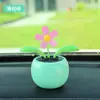 Decoração de carro solar criativa rede vermelha girassol balançando cabeça flor decoração interior do carro entrega em uma peça