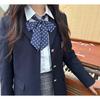 Lenço Shindek de Bolinhas com Tira Reta Grátis Gravata Borboleta Gola de Cabo Longo Flor Uniforme Jk para Meninas Camisa Acessórios de Roupa de Marinheiro