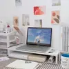 Suporte organizador de caixa de armazenamento para monitor de computador PAD, prateleira de armazenamento fofa, base de dois níveis para escritório, dormitório