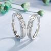 Anillo de Pareja con Diamantes de Zirconia en Forma de Corazón Estilo Coreano, Anillo de Pareja Nudo Eterno, Anillo de Boda con Diamantes de Alta Simulación, Joyería de Moda