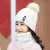 Gorro de Invierno Estilo Coreano para Mujer con Felpa Gruesa Gorro de Lana Bufanda Cálida Mamá Damas Gorro Tejido de Otoño e Invierno Venta al por Mayor