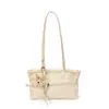 Nova Bolsa Tote de Ombro Único para Axila Feminina 2026, Texturizada, Moderna, Casual, Cor Sólida, Grande Capacidade, Bolsa de Ombro Fashion