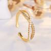 Anillo de Perlas Cruzado de Alta Gama para Mujer, Anillo de Lujo Ligero de Diseño Nicho, Moderno, Personalizado, Estilo Frío de Moda Ins, Estilo Japonés
