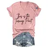Top de cuello en V para mujer de verano con un diseño elegante, Camiseta de punto de manga corta con doble estampado, Popular top casual de manga corta para mujer de verano