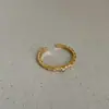 Anel de ouro vintage verde pedra de seixo flor estrela de luxo leve para mulheres, anel requintado único e moderno