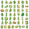 50 Pegatinas de Pepinillos de Dibujos Animados de Compra Directa Transfronteriza para Decoración DIY de Maletas, Cuadernos y Botellas de Agua