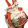 Bolsa de Algodón con Cordón Bolsa de Manzana Navideña Bolsa Tote de Dibujos Animados Bolsa Ecológica