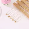 Collar para Mujer, Estilo Coreano, Alfabeto Inglés 26 Letras, Colgante de Corazón, Cadena Corta de Onda de Agua, Cadena para Clavícula, Cadena Corta para Clavícula al por Mayor