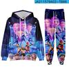 Conjunto de Sudadera con Capucha y Pantalones Jogger Estampado de Grupo de Chicas con Temática de Película Transfronteriza 3D