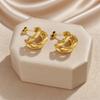 Nuevos Pendientes Europeos y Americanos de Acero de Titanio para Mujer Moda de Alta Gama Pendientes Geométricos Empalmados Pendientes Transfronterizos de Acero Inoxidable Venta al Mayoreo al Contado
