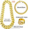 HIPHOP Hip Hop Accesorios de Fiesta Dólar Collar Grande Dorado Anillo Inflable Acústico Sombrero de Sol Negro Traje Venta al Mayoreo