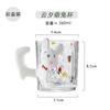 Vaso de Vidrio de Alto Valor Yan para el Hogar, Lindo Conejo, Taza para Beber para Niña Linda con Taza para Leche, Taza de Té, Regalo Creativo