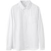 Camisa de manga comprida branca pura estilo faculdade Uniforme de classe para alunos do ensino médio, ensino fundamental e fundamental Uniforme para homens e mulheres Camisa branca