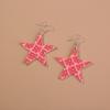 Europa y Estados Unidos comercio exterior joyería caliente diseño de patrón impreso cuero aretes geométricos lindos frescos aretes combinables mujeres